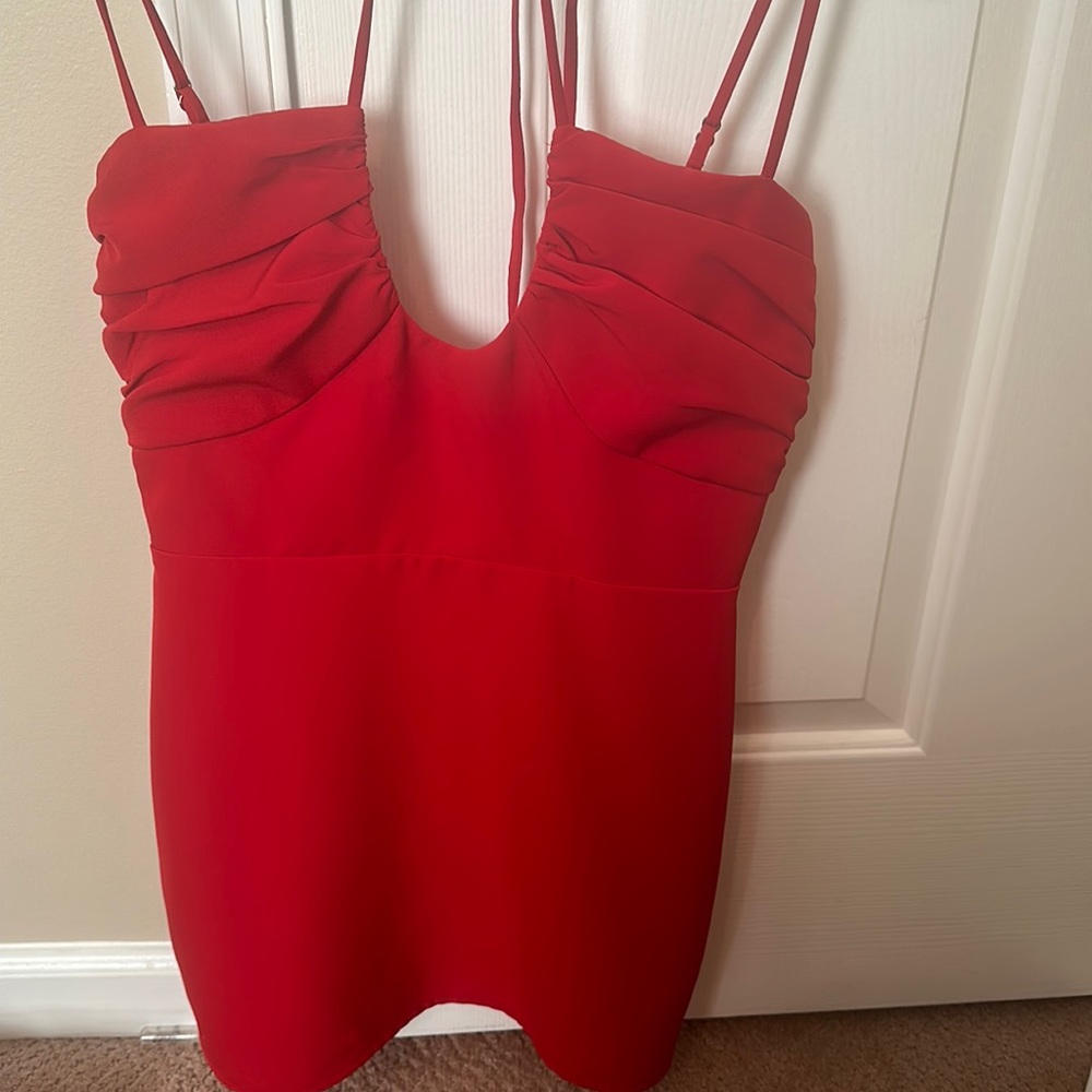 Stella Mini Dress in Samba Red. Size XS.